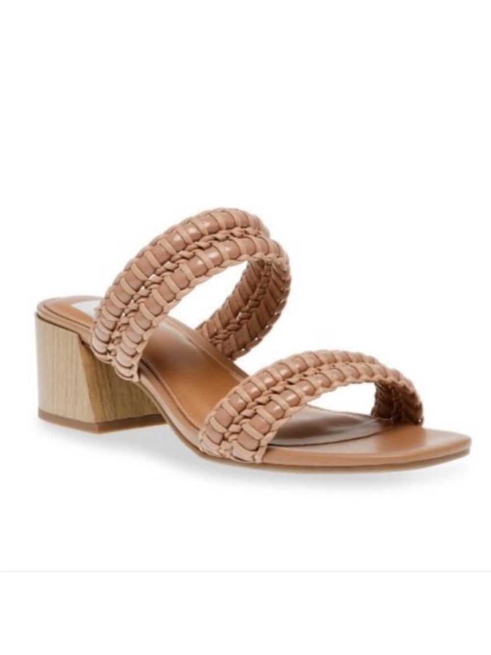 Dolce Vita Tan Braided Double-Strap Block Heel Mule